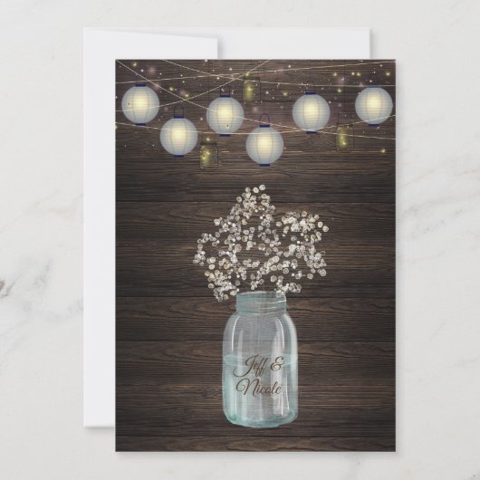 Rustic Land Mason Jar Barn Vrijgezellenfeest nodig Kaart (Achterkant)