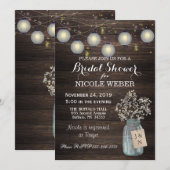 Rustic Land Mason Jar Barn Vrijgezellenfeest nodig Kaart (Voorkant / Achterkant)