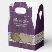 Rustic Land Paars Weddenschap Dank je Bedankdoosjes (Geopend)