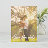 Rustic Land sparen de uitnodiging van de Datum  (Staand voorkant)