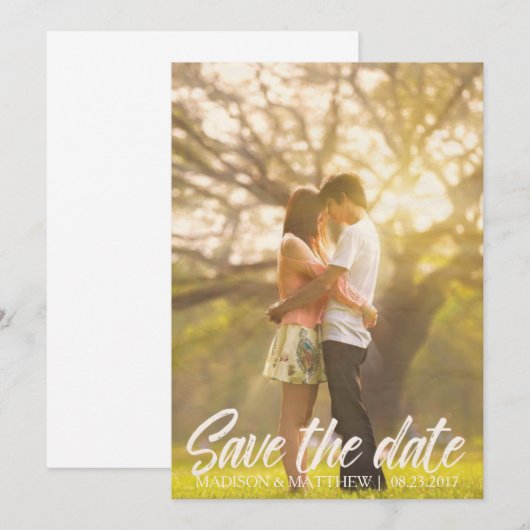 Rustic Land sparen de uitnodiging van de Datum  (Voorkant / Achterkant)