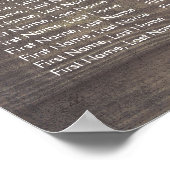 Rustic Land String Lights Wedding Seating Chart Poster (Hoek)