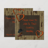RUSTIC LAND WESTERNE WEDDINVITATIE KAART (Voorkant / Achterkant)