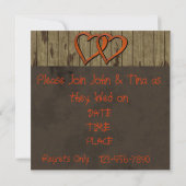 RUSTIC LAND WESTERNE WEDDINVITATIE KAART (Achterkant)