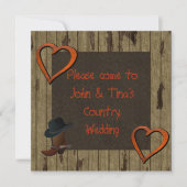 RUSTIC LAND WESTERNE WEDDINVITATIE KAART (Voorkant)