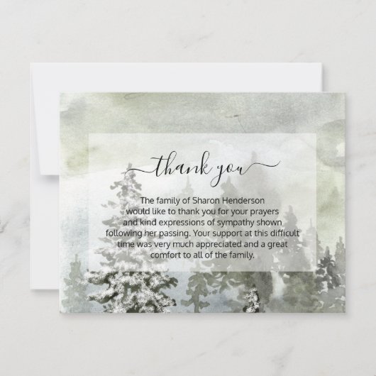 Rustic Landscape Funeral Dank je Kaart (Voorkant)