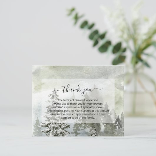 Rustic Landscape Funeral Dank je Kaart (Staand voorkant)