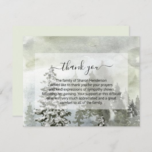 Rustic Landscape Funeral Dank je Kaart (Voorkant / Achterkant)