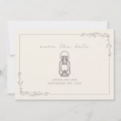  Rustic Lantern Amethyst Wedding Save The Date (Voorkant)