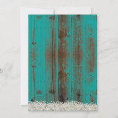 Rustic Lantern & Baby's Breath Blauwgroen Barn Wed Kaart (Achterkant)