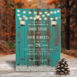 Rustic Lantern & Baby's Breath Blauwgroen Barn Wed Kaart<br><div class="desc">Rustic Lantern String licht Blauwgroen Barn Wood Country Floral Wedding Invitations.</div>