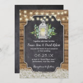 Rustic Lantern Baby's Breath Floral Barn Wedding Kaart (Voorkant / Achterkant)
