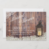 Rustic Lantern Baby's Breath Floral Vrijgezellenfe Kaart (Voorkant)