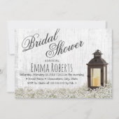 Rustic Lantern Baby's Breath Floral Vrijgezellenfe Kaart (Voorkant)