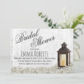 Rustic Lantern Baby's Breath Floral Vrijgezellenfe Kaart (Staand voorkant)