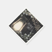 Rustic Lantern Baby's Breath & Lights Wedding Servet (Hoek)