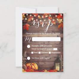 Rustic Lantern Barn Wood Fall Wedding RSVP