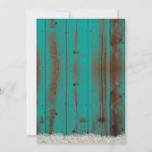 Rustic Lantern Blauwgroen Barn Country Floral Wedd Kaart (Achterkant)