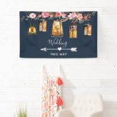Rustic Lantern Blue Coral Wedding Direction Spandoek (Insitu)