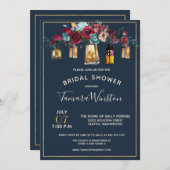 Rustic Lantern Bourgogne Vrijgezellenfeest Kaart (Voorkant / Achterkant)