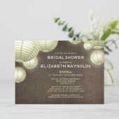 Rustic Lantern Bridal Shower Invitations Kaart (Staand voorkant)