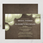 Rustic Lantern Bridal Shower Invitations Kaart (Voorkant / Achterkant)