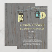 Rustic Lantern Bridal Shower Invitations Kaart (Voorkant / Achterkant)