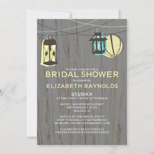 Rustic Lantern Bridal Shower Invitations Kaart