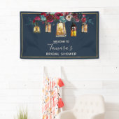 Rustic Lantern Burgundy Vrijgezellenfeest Spandoek (Insitu)