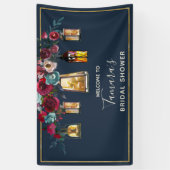 Rustic Lantern Burgundy Vrijgezellenfeest Spandoek (Verticaal)