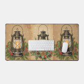Rustic lantern Christmas holly pine festive winter Bureaumat (Keyboard & Muis)