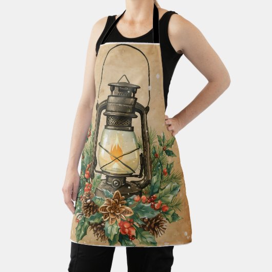 Rustic lantern christmas holly pine festive winter schort (Insitu)