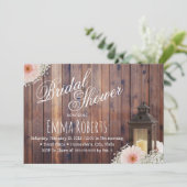 Rustic Lantern en Daisy Floral Barn Vrijgezellenfe Kaart (Staand voorkant)