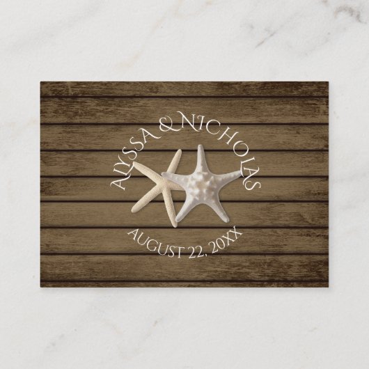 Rustic Lantern en Starfish Online Response Kaart (Achterkant)