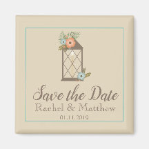 Rustic Lantern Floral Save the Date