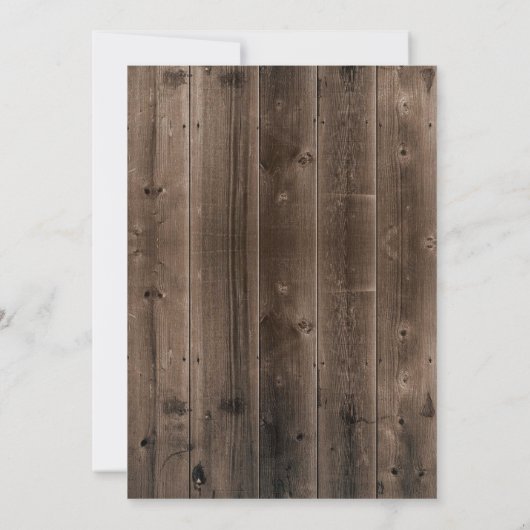 Rustic Lantern & Flowers Barn Wood Fall Wedding Kaart (Achterkant)