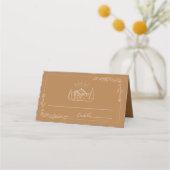Rustic Lantern Goldenrod Yellow Wedding Place Card Plaatskaartje (Voorkant)