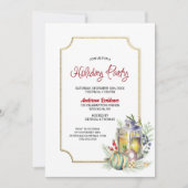 Rustic Lantern Holiday Party Uitnodiging (Voorkant)
