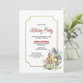 Rustic Lantern Holiday Party Uitnodiging (Staand voorkant)