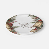 Rustic Lantern Kerstfeest Papieren Bordje (Gekanteld)