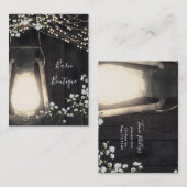 Rustic Lantern Light & Baby's Breath Floral Visitekaartje (Voorkant / Achterkant)