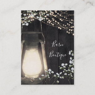 Rustic Lantern Light & Baby's Breath Floral Visitekaartje