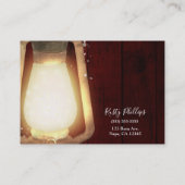 Rustic Lantern Light Cherry Wood Farmhouse Barn Visitekaartje (Achterkant)