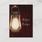 Rustic Lantern Light Cherry Wood Farmhouse Barn Visitekaartje (Voorkant)
