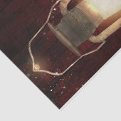 Rustic Lantern Lights Cherry Wood Barn Wedding Tissuepapier (Detail)