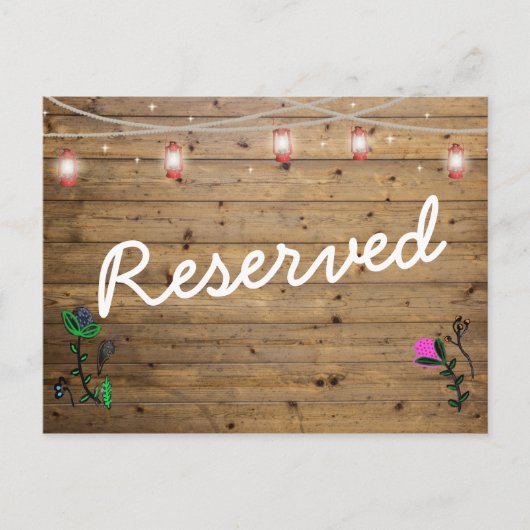 Rustic Lantern Lights Reserved Seats Kaart (Voorkant)