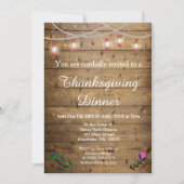 Rustic Lantern Lights Thanksgiving Invitation Kaar Kaart (Voorkant)