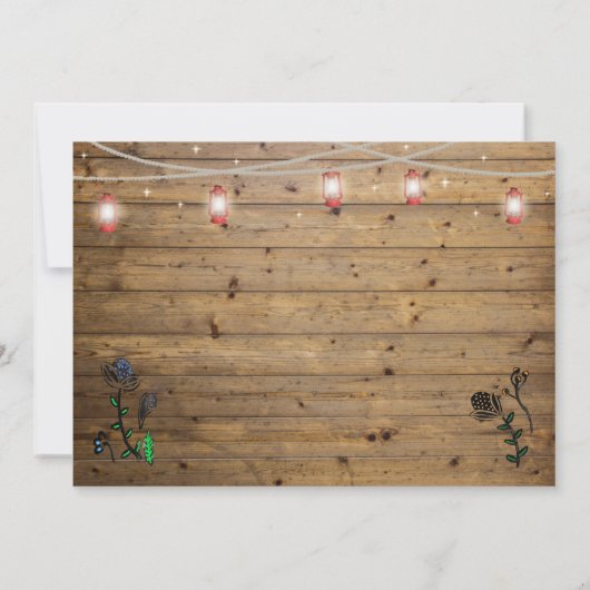 Rustic Lantern Lights Thanksgiving Invitation Kaar Kaart (Achterkant)