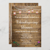 Rustic Lantern Lights Thanksgiving Invitation Kaar Kaart (Voorkant / Achterkant)