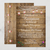 Rustic Lantern Lights Wedding Reception Kaart (Voorkant / Achterkant)